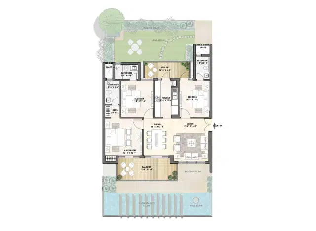 3.5 BHK Floor Plan