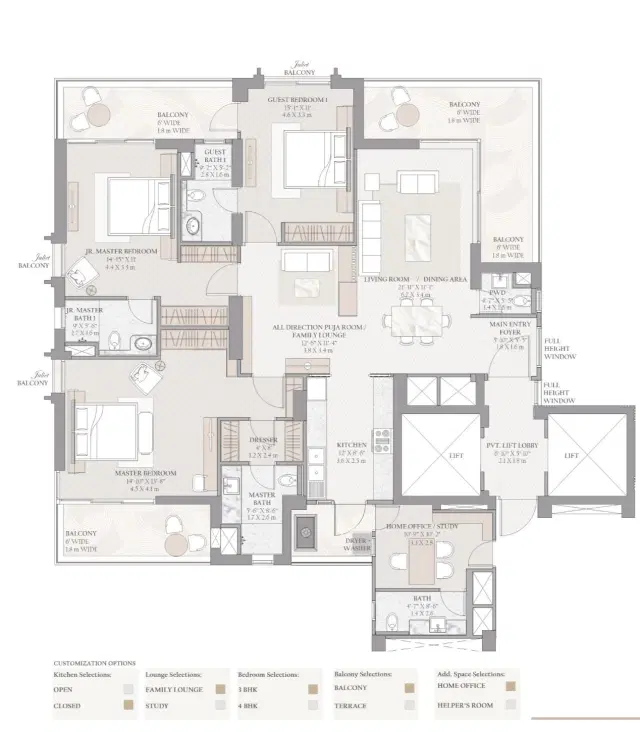 3.5 BHK Floor Plan