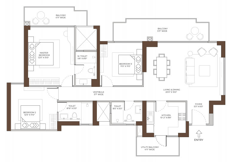 3.5 BHK Floor Plan